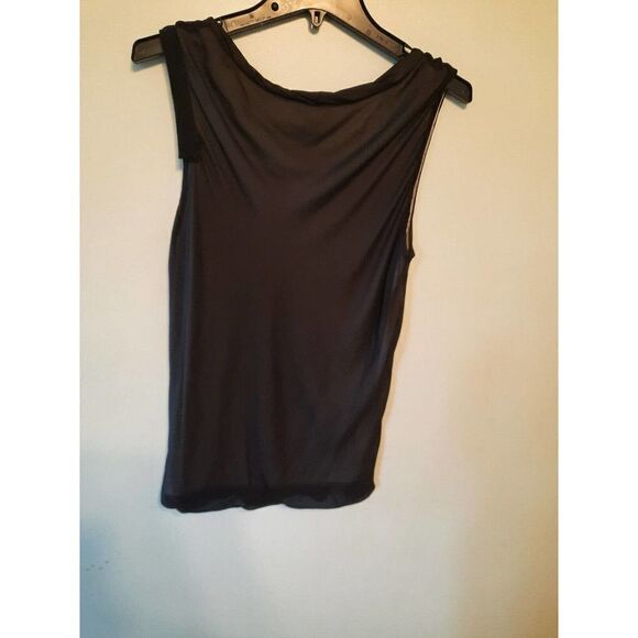 CAbi -Black Sheer Chiffon Overlay Sleeveless Jeweled Bubble Tank Top #155 MEDIUM - Picture 4 of 4